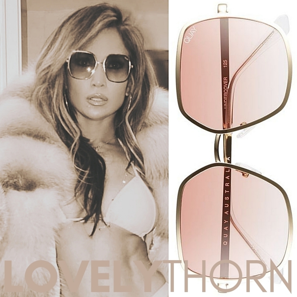 QUAY // ltd ed rare retro-glam style gold frame peach lens undercover jlo